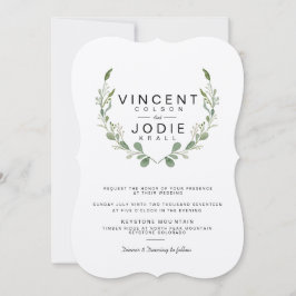 Bröllbjudan till Rustic Greenery Watercolor Weddin Inbjudningar