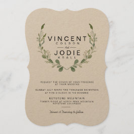 Bröllbjudan till Rustic Greenery Watercolor Weddin Inbjudningar
