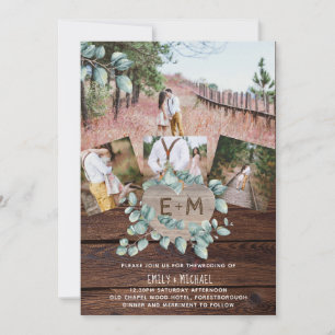 Bröllbjudan till Rustic Photo Greenery EUCALYPTUS