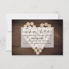Bröllbjudan till Rustic Vin Kork Heart Vineyard Br Inbjudningar