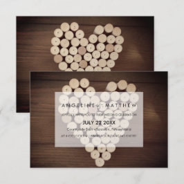 Bröllbjudan till Rustic Vin Kork Heart Vineyard Br Inbjudningar