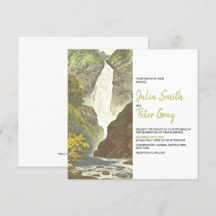 Bröllbjudan till Rustic Waterfalls landskap Inbjudningar
