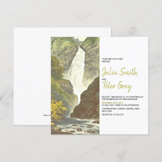 Bröllbjudan till Rustic Waterfalls landskap Inbjudningar