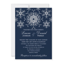 Bröllbjudan till Silver Glitter LOOK Snöflingor