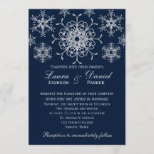 Bröllbjudan till Silver Glitter LOOK Snöflingor