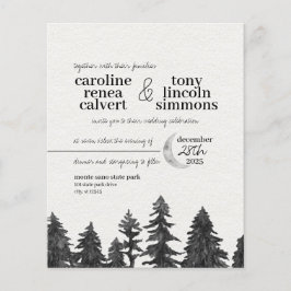 Bröllbjudan till Silver Måne budget - Flyer Weddin