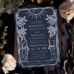 Bröllbjudan till Silver-Tarot Card Inbjudningar<br><div class="desc">Elegant och modern bröllop-design inspirerad av ett färdkort. Design är inte en riktig folie. Du kan anpassa detta ytterligare genom att klicka på knappen "PERSONALIZE". Matcha artiklar i vår butik för ett helt tema i party.</div>