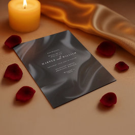 Bröllbjudan till svart satin för elegant inbjudningar