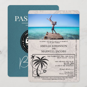 Bröllbjudan till Teal Bahamas-passet Inbjudningar