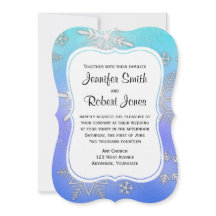 Bröllbjudan till Teal Snowflake Bracket Winter Wed