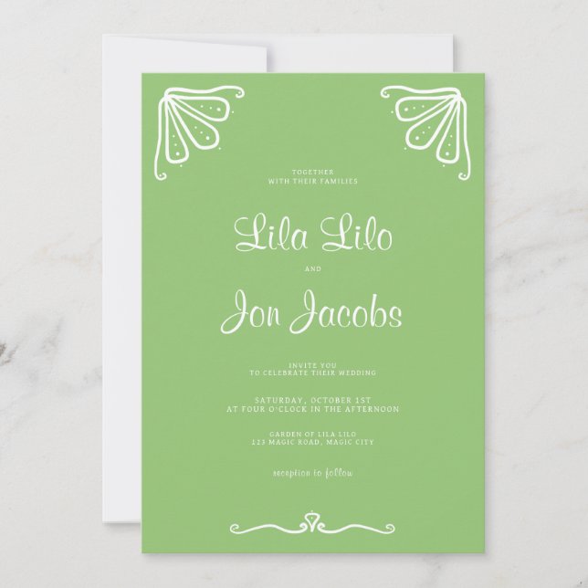 Bröllbjudan till Tuberose Personlig Inbjudningar (Framsida)