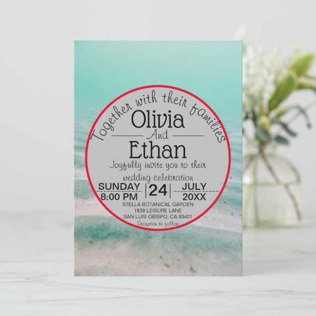 Bröllbjudan till undervattensstjärnor inbjudningar (Stående Fram)