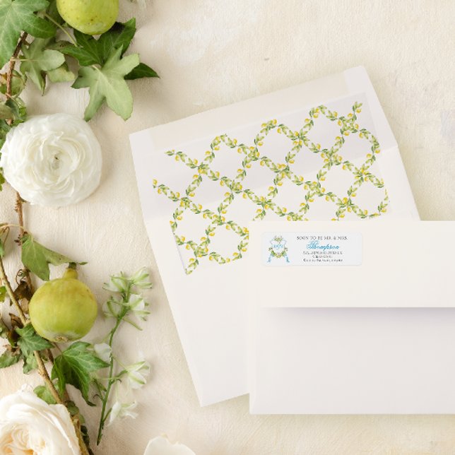 Bröllbjudan till Vapenskölden i Medelhavsområdet S Returadress Etikett (Skapare uppladdad)