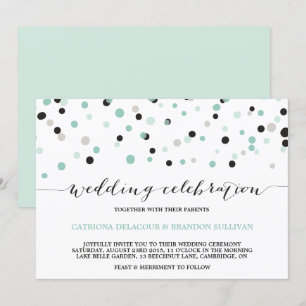 Bröllbjudan till vår Mint Confetti Dots-bröllopet Inbjudningar