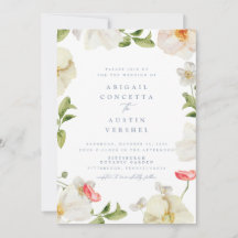 Bröllbjudan till Vår Peony Watercolor Wedding