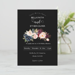 Bröllbjudan till vatten färg färgad blommigt inbjudningar