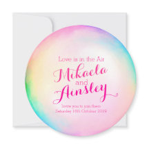 Bröllbjudan till vattenfärgbubblor