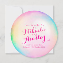 Bröllbjudan till vattenfärgbubblor inbjudningar