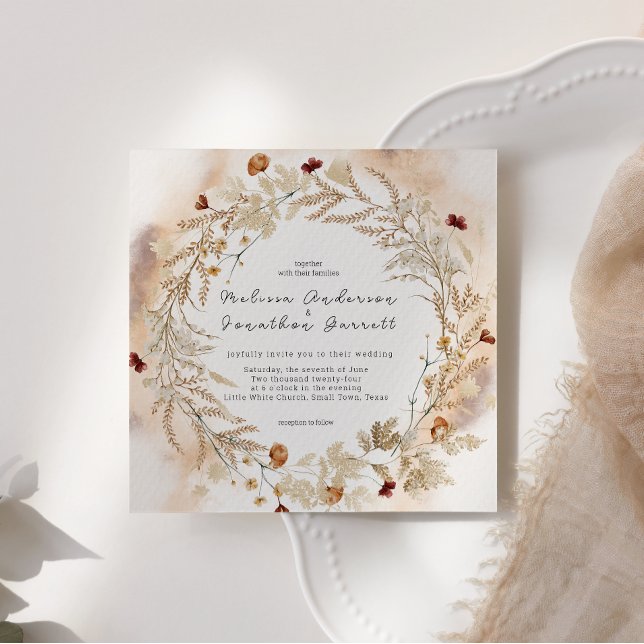 Bröllbjudan till vintage Botanical Tiny Blommigt W (Skapare uppladdad)