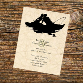 Bröllbjudan till vintage Fishing Älskare Boat Wedd Inbjudningar