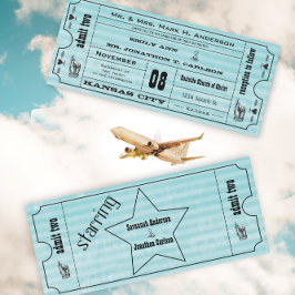 Bröllbjudan till vintage Modern Typografi Biljett Inbjudningar