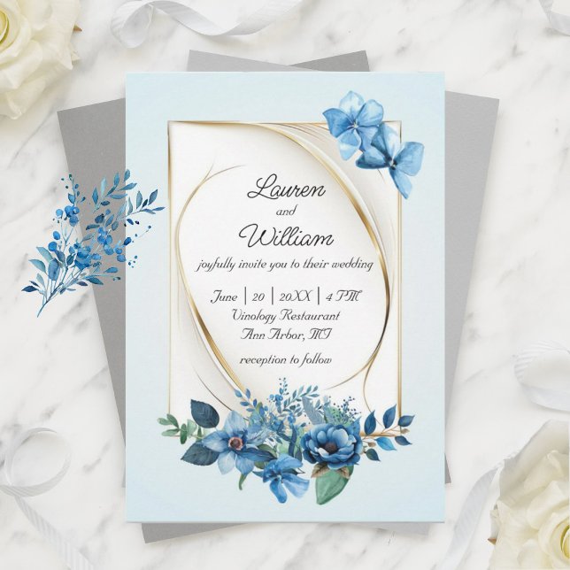 Bröllbjudan till Watercolor Emerly Blommigt Weddin Inbjudningar (Skapare uppladdad)