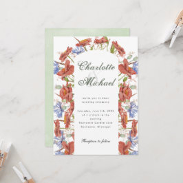 Bröllbjudan till Watercolor wildblommor Inbjudningar
