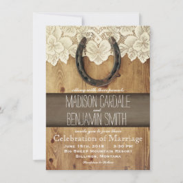 Bröllbjudan till Westerna hästskoshoe Snöre Inbjudningar