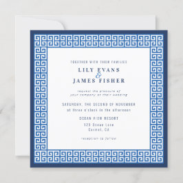 Bröllbjudande för Medelhavsblågrekiska Nyckel Inbjudningar