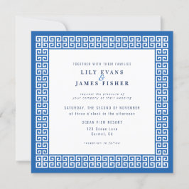 Bröllbjudande för Medelhavsblågrekiska Nyckel Inbjudningar