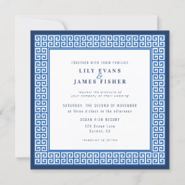 Bröllbjudande för Medelhavsblågrekiska Nyckel Inbjudningar