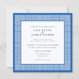 Bröllbjudande för Medelhavsblågrekiska Nyckel Inbjudningar