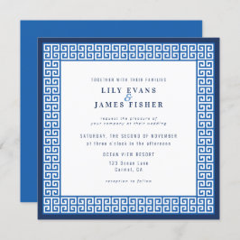 Bröllbjudande för Medelhavsblågrekiska Nyckel Inbjudningar