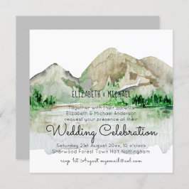 Bröllbjudanden för bergsfärgat Sjö Inbjudningar
