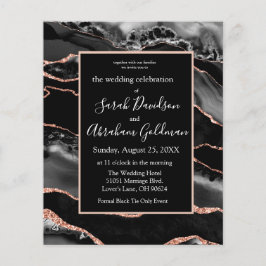 Bröllbjudanden för svartagat anpassningsbar budget