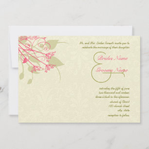 Bröllbjudanden till hallonbär Dandelion Damask-brö Inbjudningar