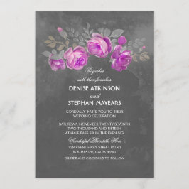 Bröllbjudanden till Rustic Blommigt Chalkboard-brö Inbjudningar