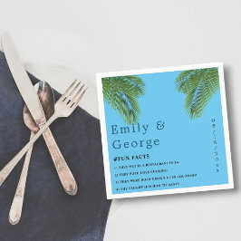 Bröllbröllop för det tropiska Handflatan-strandbäc Pappersservett