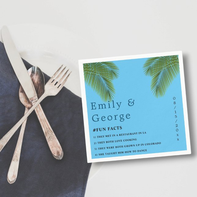 Bröllbröllop för det tropiska Handflatan-strandbäc Pappersservett (Skapare uppladdad)