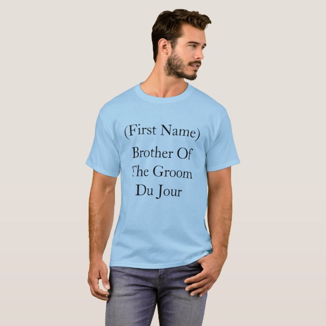 Bröllder till brudgummen Du Jour Anpassa Bröllop T Shirt (Hel framsida)