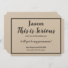 Bröllesman Begäran Detta är Allvarligt Namn Altern Inbjudningar