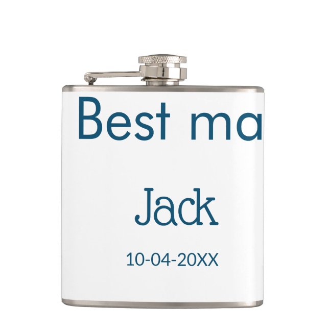 bröllesman best man add name text möhippa fickplunta (Framsidan)