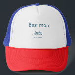 bröllesman best man add name text möhippa keps<br><div class="desc">design</div>