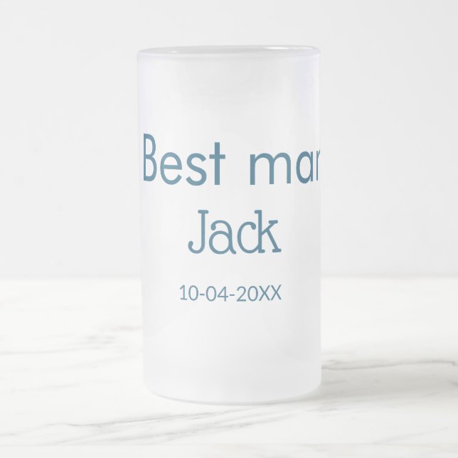 bröllesman best man add namn text möhippa frostat ölglas (Center)