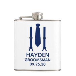 Bröllesman Blå slips Fickplunta