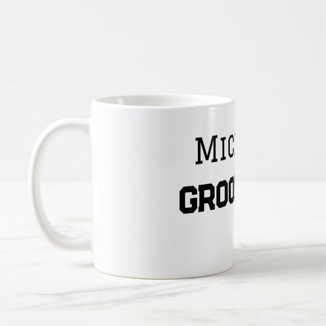 Bröllesman enkel minimal lägg till namn modern mas kaffemugg (Vänster)