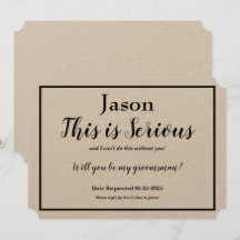 Bröllesman Förfrågan Detta är Allvarligt Namn Alte