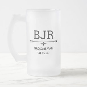 Bröllesman Initialer Frostat Ölglas