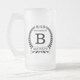 Bröllesman Initialer Frostat Ölglas