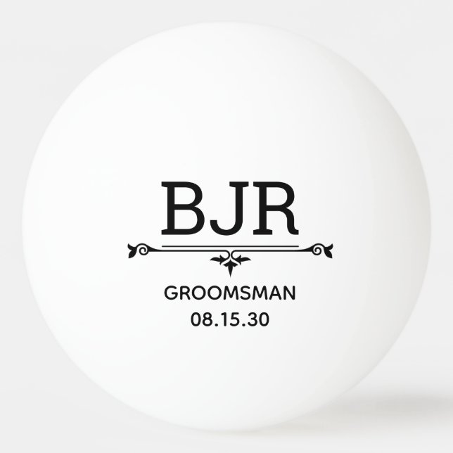 Bröllesman Initialer Pingisboll (Framsidan)